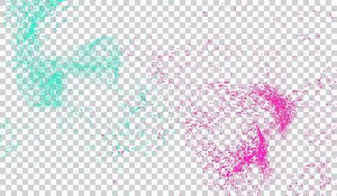 3D abstract digital technology green-pink light particles 库存插图