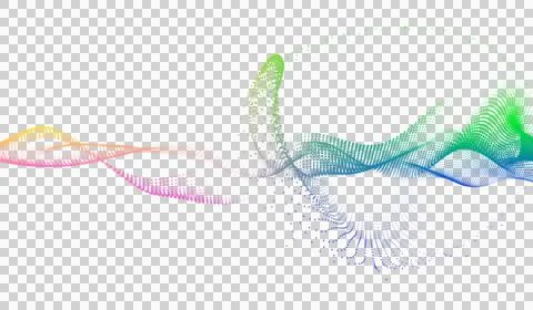 3D abstract digital technology multicolor light particles wave Stockillustratie