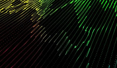 3D abstract digital technology multicolored light particles network on blac.. Stock Illustration