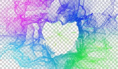 3D abstract digital technology multicolored light particles wave 스톡 일러스트