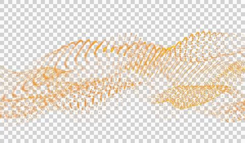 3D abstract digital technology orange light particles wave Stockillustratie