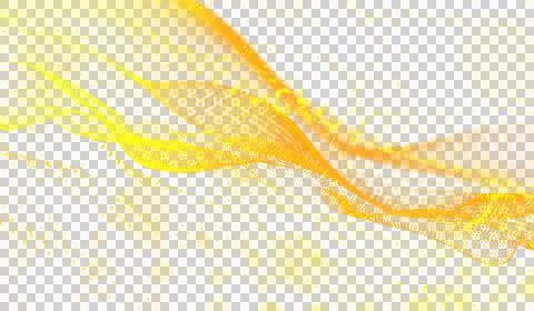 3D abstract digital technology orange light particles wave Stock Illustration