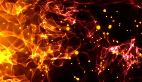 3D abstract digital technology orange light on red gradient background. 库存插图