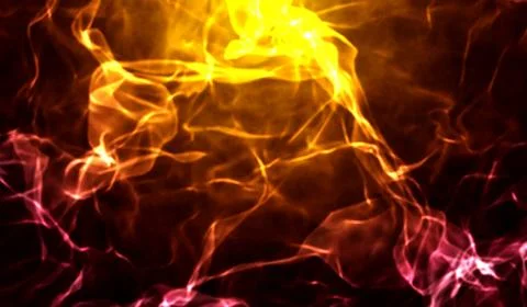 3D abstract digital technology orange light on red gradient background. Illustrazione stock