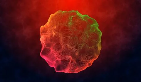 3D abstract digital technology orange light sphere energy on red gradient b.. Stockillustratie