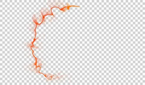 3D abstract digital technology orange light particles wave Stockillustratie