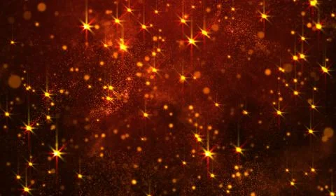 3D abstract digital technology orange light star particles network on red b.. 스톡 일러스트