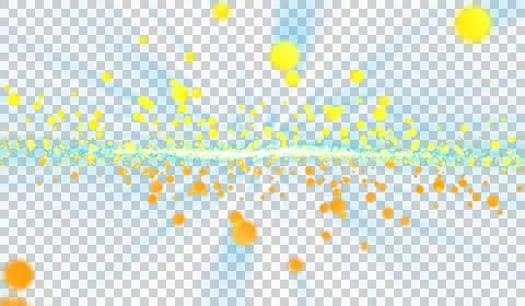 3D abstract digital technology orange light particles wave Stock Illustration