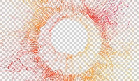 3D abstract digital technology orange light particles wave Illustrazione stock