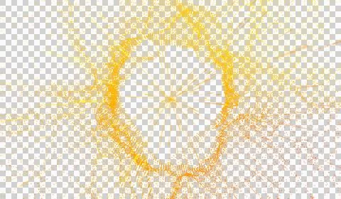 3D abstract digital technology orange light particles wave Ilustração Stock