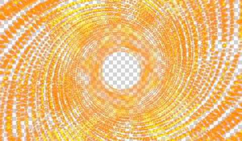 3D abstract digital technology orange light particles wave Stock Illustration