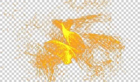 3D abstract digital technology orange light particles Ilustração Stock