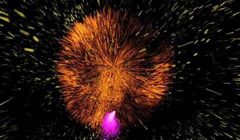 3D abstract digital technology particles fragmentation and mixing of multic.. 库存插图