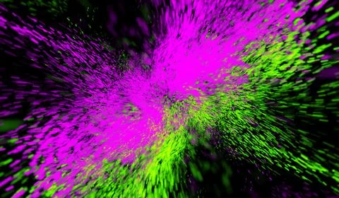 3D abstract digital technology particles fragmentation and mixing of pink-g.. Stock Illustration