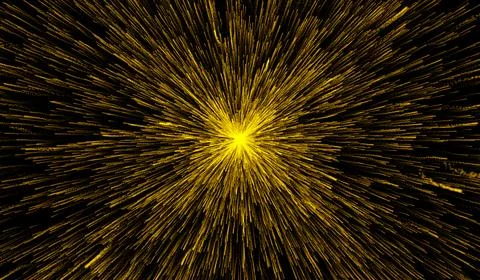 3D abstract digital technology particles fragmentation and mixing of orange.. 스톡 일러스트