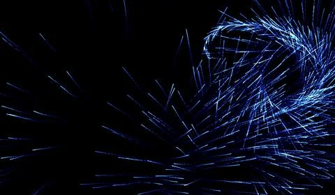 3D abstract digital technology particles fragmentation and mixing of blue o.. Stock Illustration