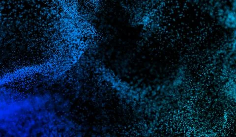 3D abstract digital technology particles fragmentation and mixing of blue o.. Stock Illustration
