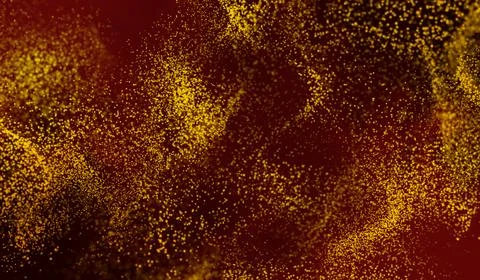 3D abstract digital technology particles fragmentation and mixing of orange.. Stock Illustration