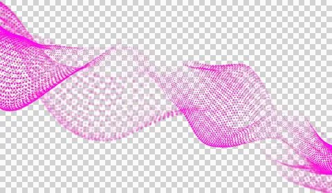 3D abstract digital technology pink light particles wave Illustrazione stock