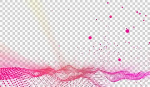 3D abstract digital technology pink particles wave Stock Illustration