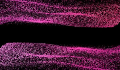 3D abstract digital technology pink particles network on black background. 스톡 일러스트