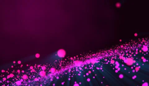 3D abstract digital technology pink particles network on pink background. 스톡 일러스트