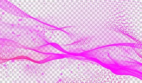 3D abstract digital technology pink light particles wave 스톡 일러스트