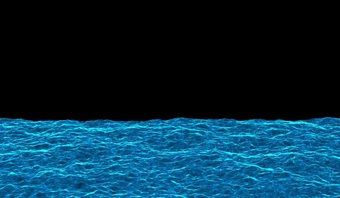 3D abstract digital technology realistic water wave river blue light partic.. 스톡 일러스트