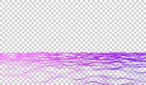 3D abstract digital technology realistic water wave river pink light particles. Illustrazione stock