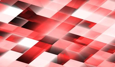 3D abstract digital technology red light on red background. Stock Illustration
