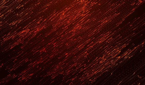 3D abstract digital technology red particles on red background. Stock Illustration