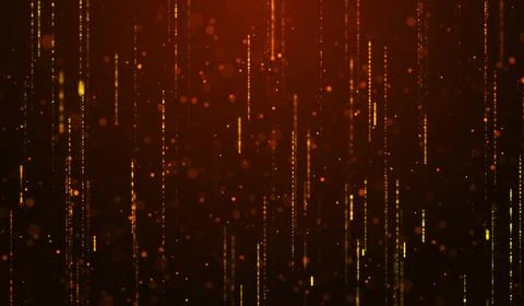 3D abstract digital technology red particles on red background. 스톡 일러스트