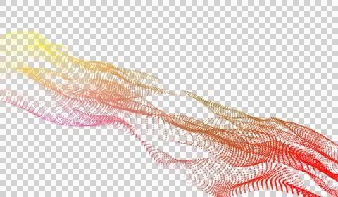 3D abstract digital technology red particles wave Stock Illustration