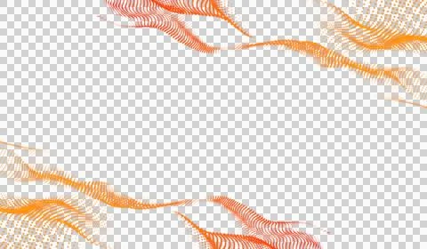 3D abstract digital technology red-orange particles wave Stock Illustration