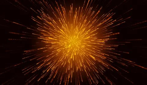 3D abstract digital technology red particles on red background. Stock Illustration