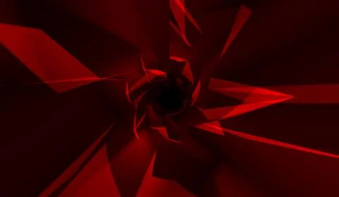3D abstract digital technology red network on red background. Stock Illustration