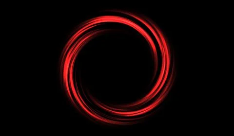 3D abstract digital technology red light sphere on black background. 库存插图