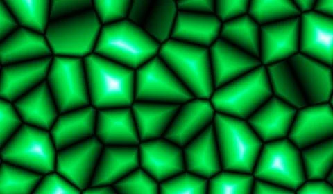 3D abstract digital technology stone green light on black background. 스톡 일러스트