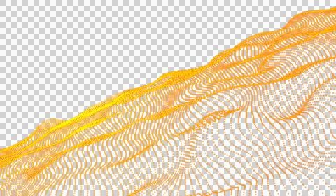 3D abstract digital technology yellow-orange light particles wave Illustrazione stock