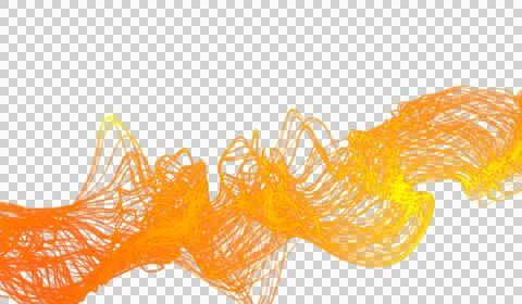 3D abstract digital technology yellow-orange light particles wave Illustrazione stock