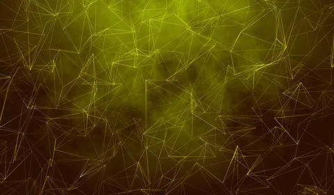 3D abstract digital technology yellow-orange particles network on pink back.. 스톡 일러스트