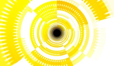 3D abstract digital technology yellow particles network on black background. イラスト素材