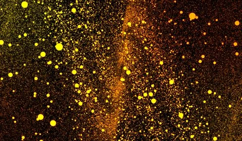 3D abstract digital technology yellow-orange network on black background. Stock Illustration
