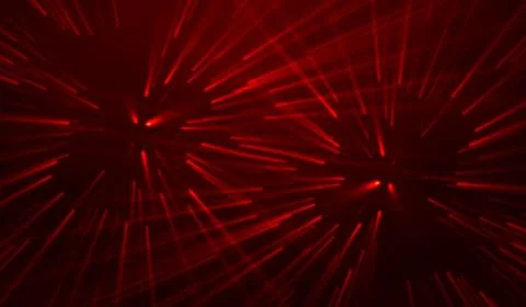 3D abstract digital technology yellow-orange light particles network on red.. 스톡 일러스트