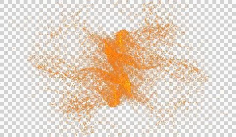 3D abstract digital technology yellow-orange particles 스톡 일러스트