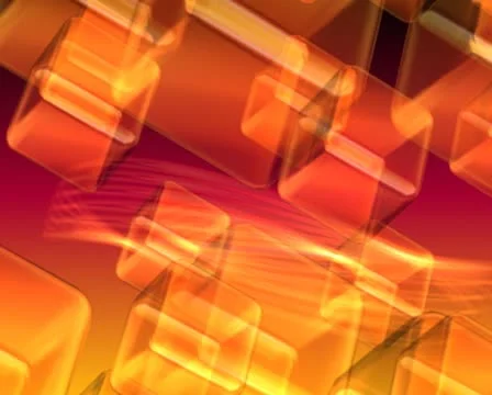 3D Abstract Dizzy Orange Cubes Loop Stock Footage 8944972