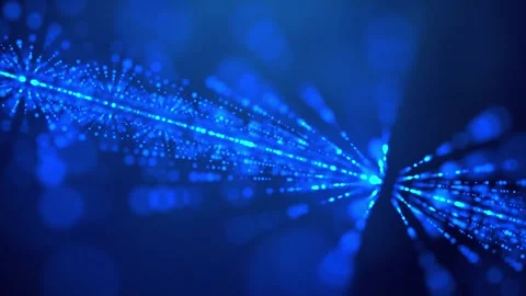 3D abstract DNA digital technology animated blue light particles Stock Footage 243663214