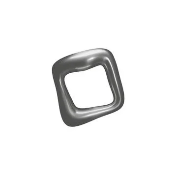 3d abstract doodle element. Square ring with rounded corners. Stock Illustration
