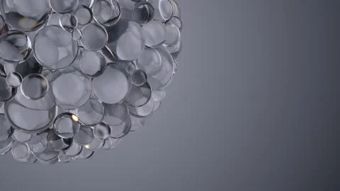 3d abstract elegant background with glass balls that form one big sphere shap Stock Illustration