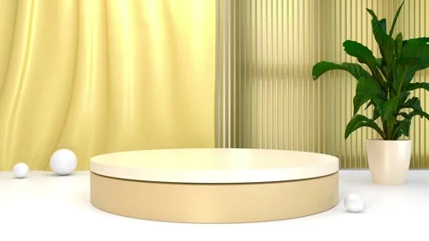 3D abstract elegant golden stage mockup podium product display with modern .. Video stock 317645249